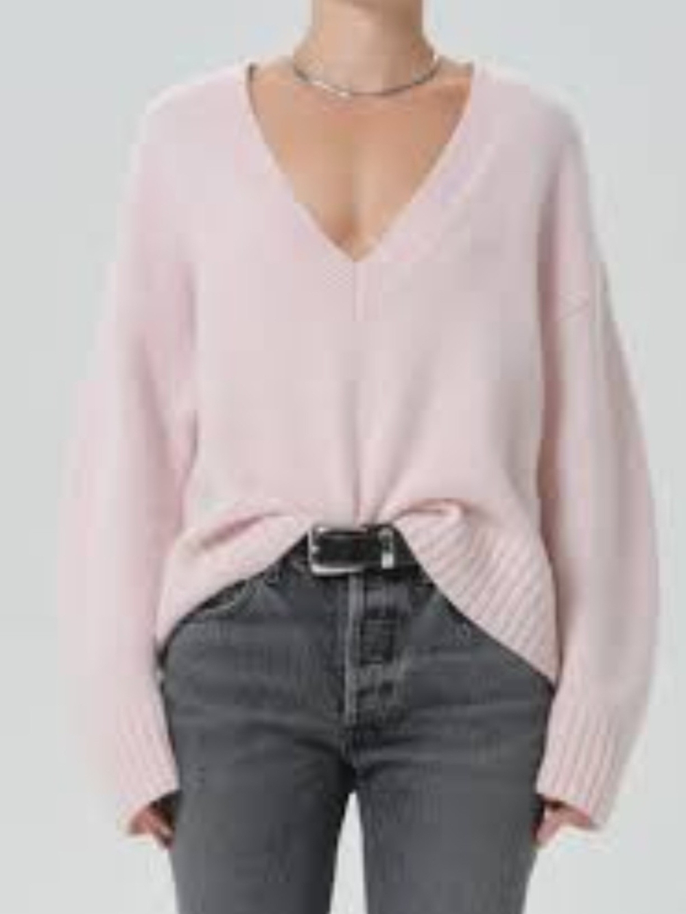 NWOT Michael Kors 100% Cashmere Relaxed V-Neck Sweater Blossom Pink Small